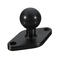 Noir moto GPS support montage aluminium 1 pouce boule avec plaque de forme de diamant