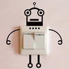 Noir Robot Interrupteur Autocollant Salon Chambre Mur Affiche Home Decor