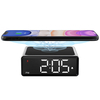NOKLEAD Réveil numérique avec chargeur sans fil Qi 10W Écran transparent LED avec 4 luminosité 12/24H Snooze pour chambr