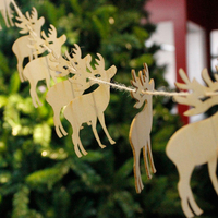 Noël 10pcs bois bricolage bannière copeaux de bois pendaison pendentif arbre de Noël ornements cadeau