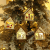 Noël décoratif chaud blanc lumière LED Chalet lumineux mignon bois maison arbre de noël suspendus décoration ornements p