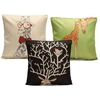 Noël dessin animé girafe cerf taie doreiller maison canapé housse de coussin de voiture