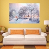 Noël nuit arbre rue sans cadre toile peinture salon chambre peinture murale décor à la maison