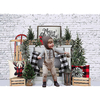 Noël photographie décors blanc brique cheminée fond tissu pour Photo Booth Atudio photographie toile de fond Prop