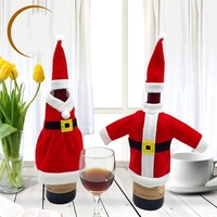 Noël père noël rouge vin bouteille couverture Wrap fête de noël Table dîner décor couverture sacs fête à la maison