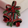 Noël Rétro Cloche Fête Broche Broche Cadeau Chemise Collier Broche Sliver & Or