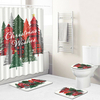 Noël salle de bain étanche rideau de douche piédestal tapis couvercle toilette couverture tapis de bain pour salle de ba