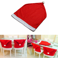 Noël Santa Clause Red Hat Chair Cover Christmas Dinner Decor