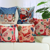 Noël Santa coton lin taie doreiller housse de coussin Noël maison canapé-lit décor