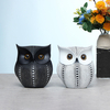 Nordic Style Artisanat Minimaliste Blanc Noir Hiboux Figurines Animales Résine Miniatures Maison Décorations De La Chamb