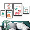 Nordique Sans Cadre Animal de Bande Dessinée Ours Rose Cerf Affiche Mur Art Toile Peintures Pépinière Photos Pour Bébé E