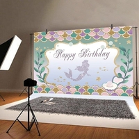 Notre petite sirène douce fête danniversaire toile de fond décorations fond bébé photographie accessoires