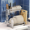 Nouveau 304 En Acier Inoxydable Double / Trois Niveaux Plaque Rack Cuisine Étagère Rack Séchage Drain Plaque De Rangemen