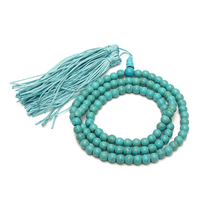 Nouveau 6mm Turquoise 108 Prière Bouddhiste Tibétain Perles Mala Bénissez Bracelet