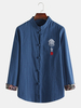 Nouveau costume de broderie de style chinois pour hommes sans repassage Tang Retro Hanfu chemises à manches longues