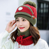Nouveau masque ensemble deux pièces de Plus bonnet épais en tricot cache-oreilles chauds bonnet de laine couleur mélangé