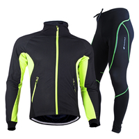 NUCKILY vêtements de cyclisme pour hommes ensemble de veste de vélo polaire thermique imperméable coupe-vent chaud Sport