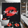 Obtenez Naked Printing Ensemble de rideau de douche de salle de bain Tapis de couverture de toilette Kit de tapis antidé