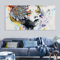 Oeuvre dart moderne décor fille toile peinture à lhuile impression photo maison mur Art décor sans cadre
