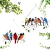 Oiseau peinture fenêtre décoration oiseaux acrylique suspendu mur Art ornements pour chambres salons salles de jeux