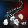 OLAF 540 câble magnétique rotatif 3A Micro USB Type C câble de charge rapide pour Samsung Galaxy Note S20 ultra pour Hua