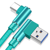 OLAF USB-C/Micro USB/Port Apple vers USB-A Câble 90° Double Coude Jeu Charge Rapide Cordon de Transmission de Données Li