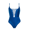 One Pièce Maillot de bain Nylon Été Plage Couleur unie Ceinture décolletée Sexy Maillots De Bain Femmes Corps