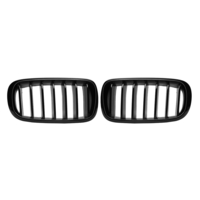 One paire de grilles avant de gril de rein de voiture de lustre noir pour BMW X5 F15 X6 F16 2014-2017