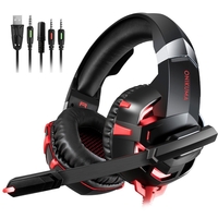 ONIKUMA K2A Casque de jeu LED Lumières Microphone antibruit filaire Casque de jeu stéréo Casque pour PS4 Xbox Switch PC
