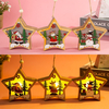 Ornement en bois de Noël lumineux LED Lumière Noël Père Noël Décorations Cerf Lampe