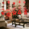 Ornements darbre de Noël Bois Flocon de neige Coeur Star Bell Party Accueil Décoration de Noël Navidad Décoration C