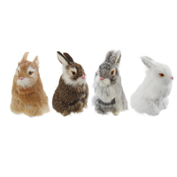 Ornements de bureau de décorations de maison de lapins de Pâques faits à la main de lapins gris / jaunes / blancs