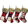 Ornements de noël chaussettes de bas en lin grand père noël bonhomme de neige chaussettes cadeau sac de bonbons sac cade