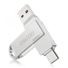 OSCOO 2-en-1 Type-C USB3.1 GEN1 Flash Lecteur Clé USB à rotation à 360 ° 32G 64G 128G 256G Prise en charge du disque USB