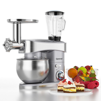 OSMOND SC-213C 1200W 6.5L 3-en-1 Cuisine Mélangeur Sur Socle En Acier Inoxydable Arc 6 Vitesses Crème Oeuf Fouet Mélange