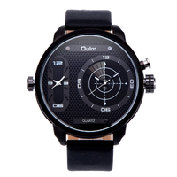 OULM 3221B double fuseau horaire grand cadran montre créative design unique hommes montres à quartz
