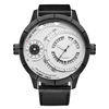 OULM HP6032 Unique Design Calendrier Creative Montre Véritable Cuir Strap Quartz Montres