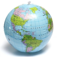 Outil déducation géographique de décor à la maison de globe terrestre gonflable de PVC de 38cm