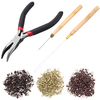 Outil de crochet de pince dextension de cheveux pour la boucle micro danneaux avec les perles de silicone 500P