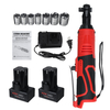 Outil de douilles de clé à cliquet électrique sans fil 42V 90N.m 3/8 "avec chargeur et kit 2x Batterie