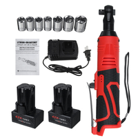 Outil de douilles de clé à cliquet électrique sans fil 42V 90N.m 3/8 "avec chargeur et kit 2x Batterie