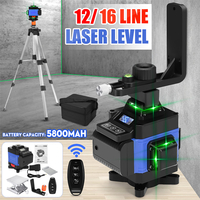 Outil de mesure rotatif à 360 ° à nivellement automatique numérique de niveau Laser de lumière verte 12/16 lignes