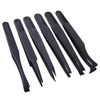 Outil de réparation résistant à la chaleur de pince à épiler en plastique antistatique noir 6pcs