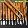 Outil de sculpture sur bois fait main ciseau multifonction 12pcs