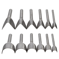 Outils dartisanat en cuir 6pcs demi-ronde V en forme de coupeur outils de poinçon