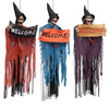 Outils Halloween Signe de bienvenue effrayant suspendu voix squelette lumières yeux pour décorations dHalloween