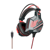OVLENG GT61 casque de jeu filaire USB 7.1 canaux 50mm basse son stéréo LED léger casque e-sport avec micro pour PS3/4 or