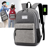Oxford Cloth Laptop Bag Sac à dos avec sac de voyage avec port de charge externe pour tablette dordinateur portable