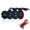 P15-S Touch Switch avec cordon dalimentation 2.1A + 2.1A Dual USB Chargeur motorisé Modifié Téléphone Mobile 12-24V