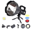 P50 / P70 / P90 LED Lampe de poche 5500-7000K Super Bright 6 Modes Type-c Sloar Rechargeable Projecteur solaire portable